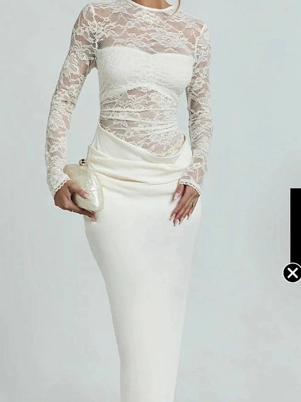 Showpo Crisanta Long Sleeve Lace Maxi Dress - PETITE/SHORT